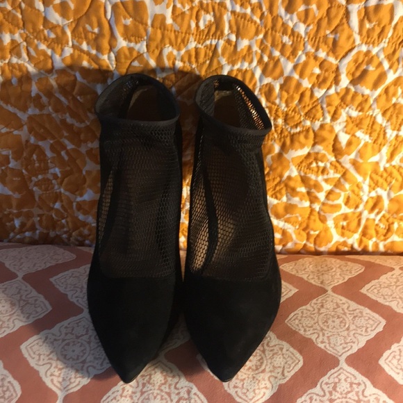 Leith netted stiletto black suede heels sz 6.5 - Picture 3 of 10